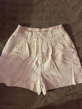Linen-blend High-Waist Women's Shorts